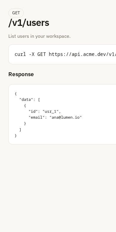 API Docs Portal screenshot 2
