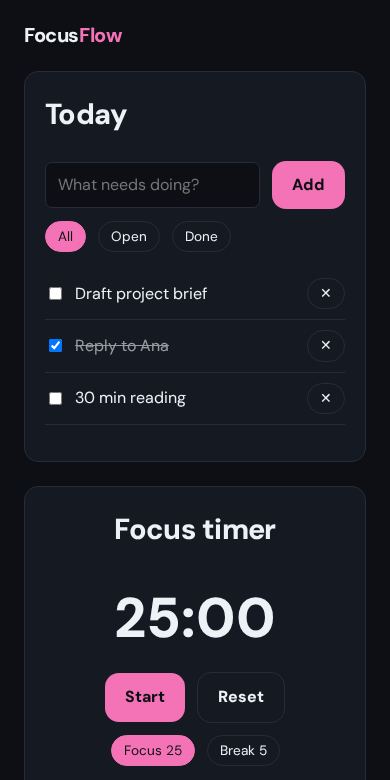 Focus Flow screenshot 2