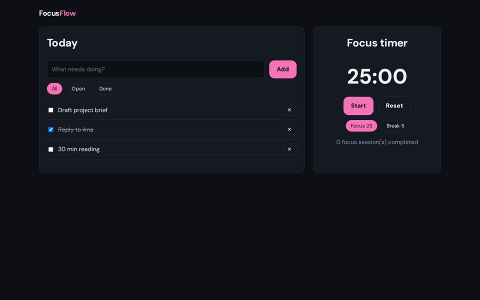 Focus Flow preview