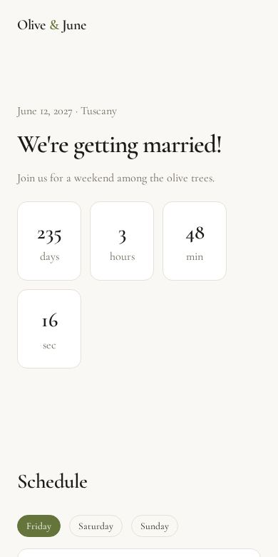 Olive & June Wedding screenshot 2