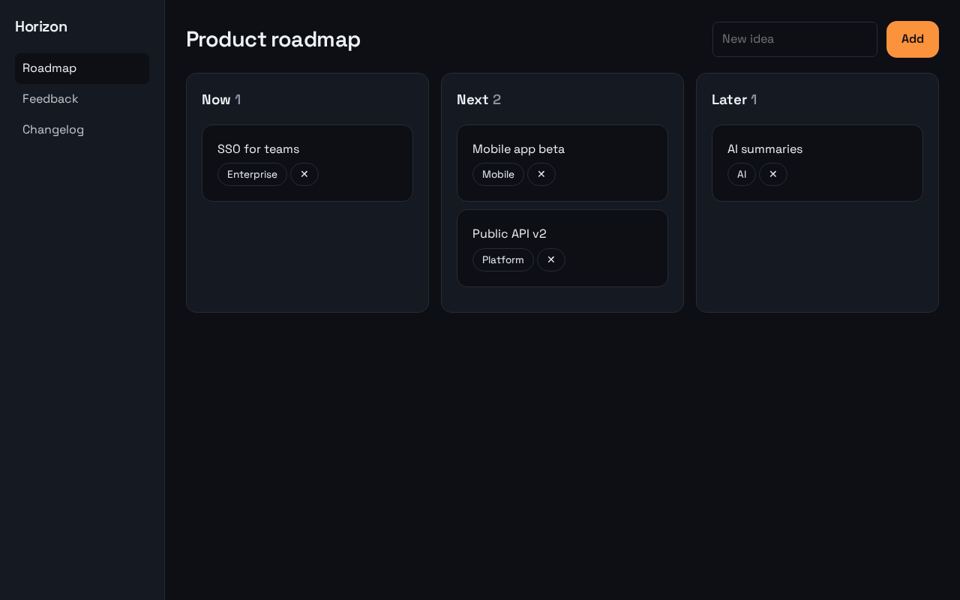 Horizon Roadmap preview