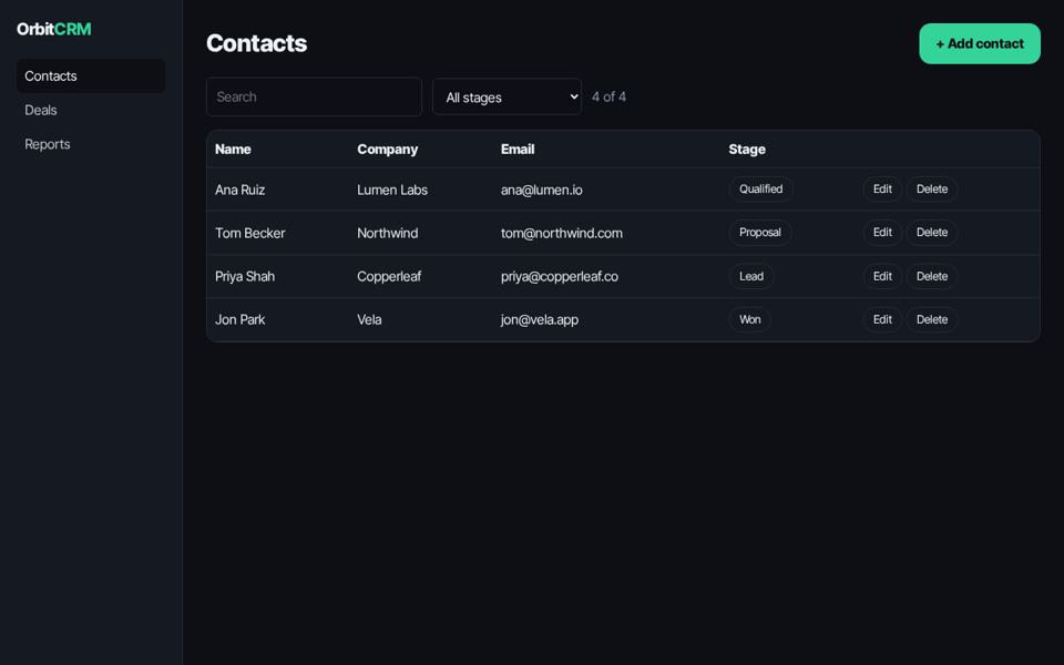 Orbit CRM preview