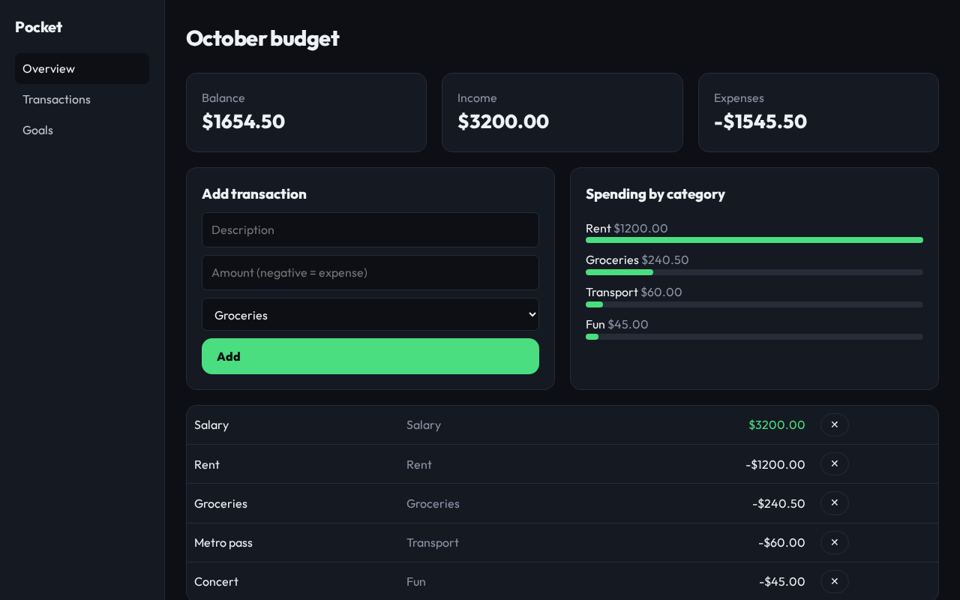 Pocket Budget preview