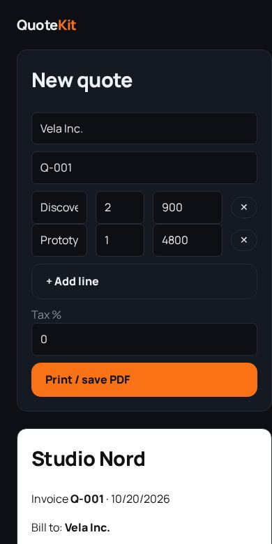 Quote Builder screenshot 2