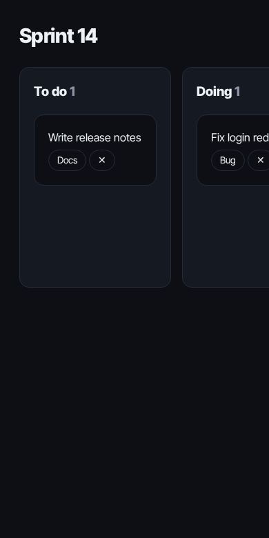 Sprint Kanban screenshot 2