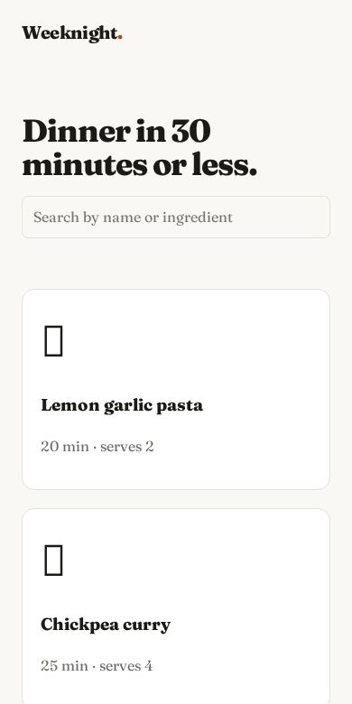 Weeknight Recipes screenshot 2